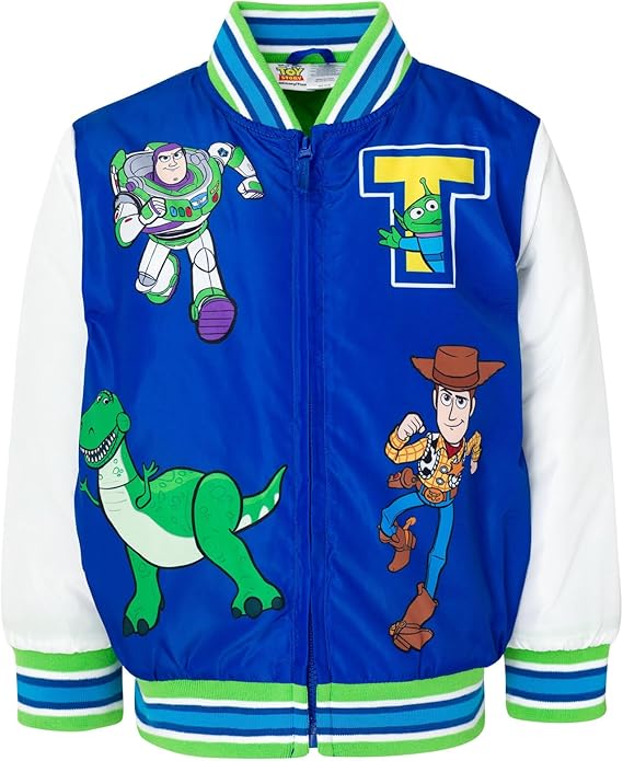 Toy Story Cars Zip Up Varsity Bomber Jacket Toddler to Little Kid Sizes (2T - 7-8)